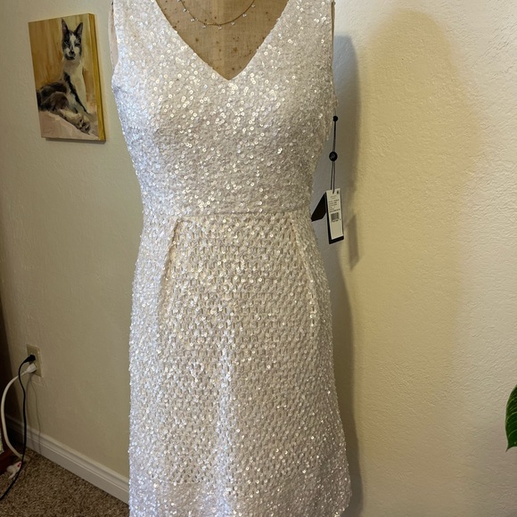 Adriana Papell BHLDN Sleeveless Beaded Cocktail Wedding Rehearsal Party Dress - Picture 2 of 15